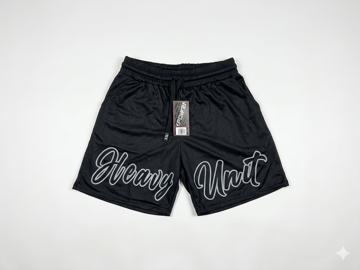 Shorts deportivos negros hombre Heavy Unit – The Heavy Unit