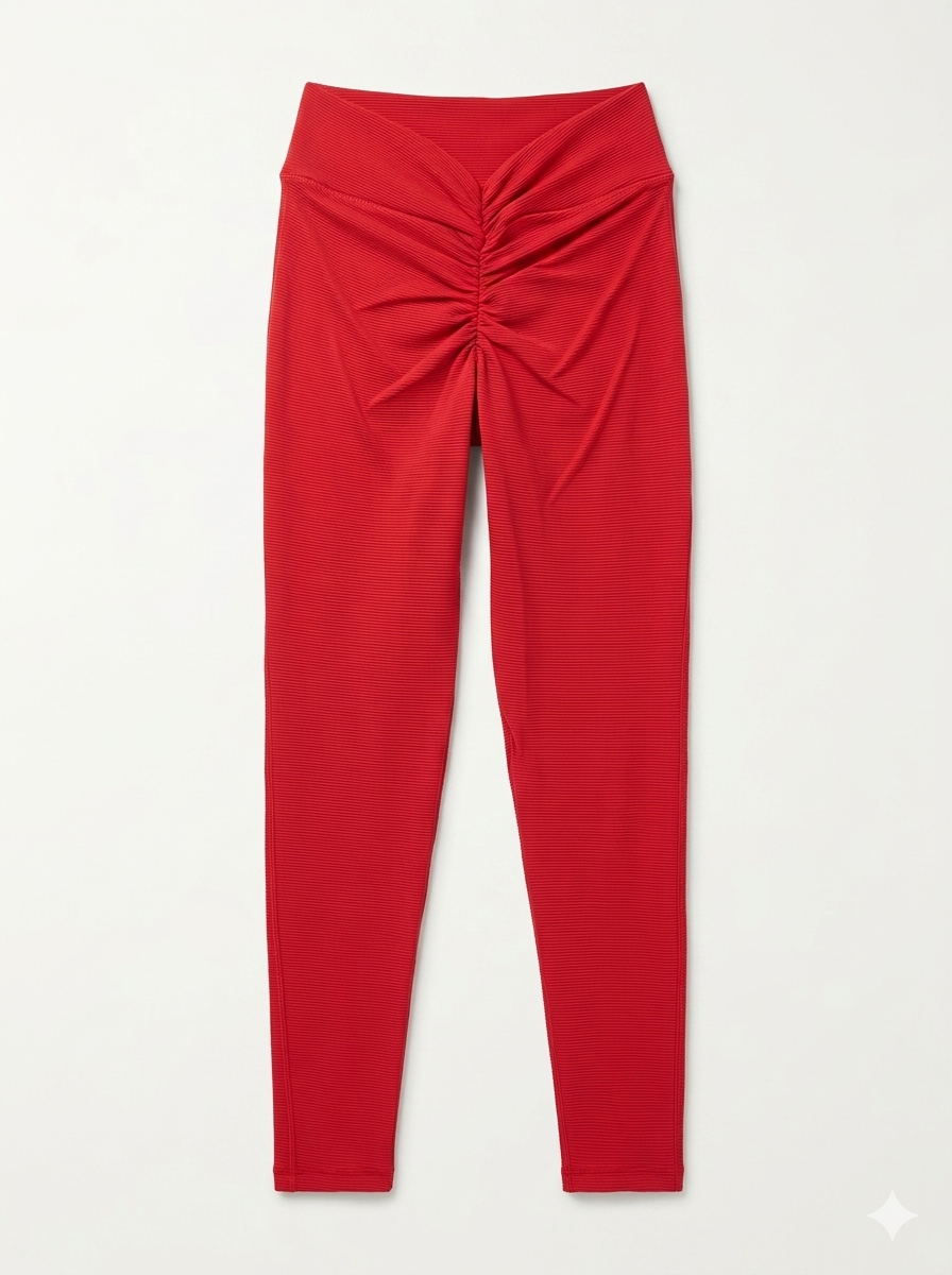 Leggins deportivos rojos mujer vista frontal – The Heavy Unit